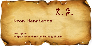 Kron Henrietta névjegykártya